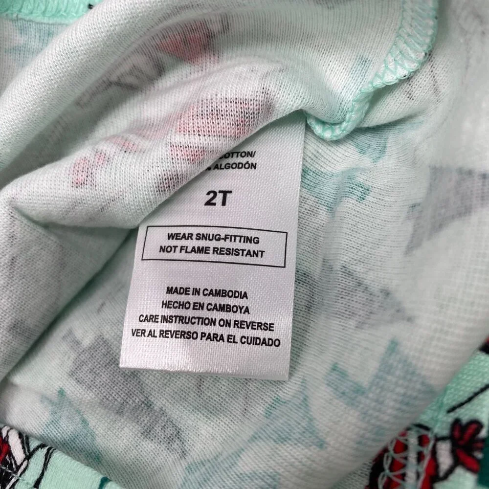 Target Toddler 4pc Snug Fit Snoopy Let It Snow Cotton Pajama Set Blue Red 2T 3T